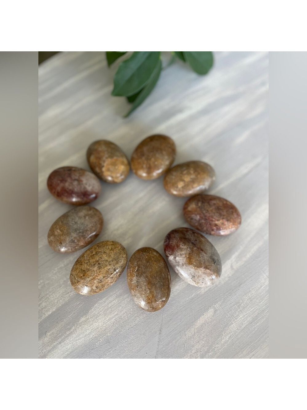 Harlequin quartz palmstone